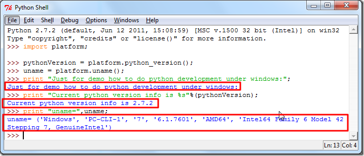 在cmd下运行Python脚本+如何使用Python Shell_python_19