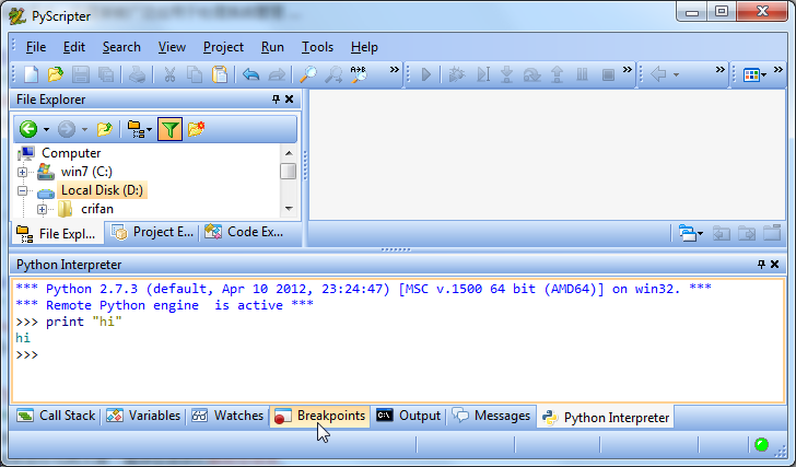 Python的IDE：PyScripter中的Breakpoints