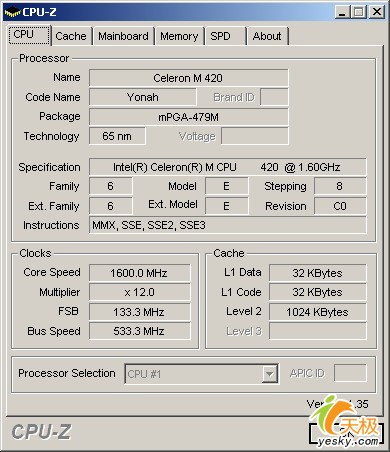 英特尔移动处理器最全面解释：Yonah核心赛扬M――单核处理器