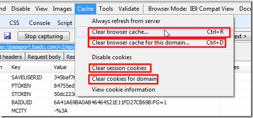 cache clear cookies
