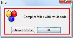 error Compiler failed with result code 1