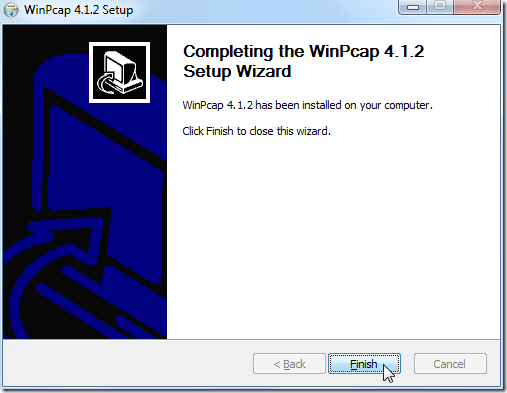 install winpcap done
