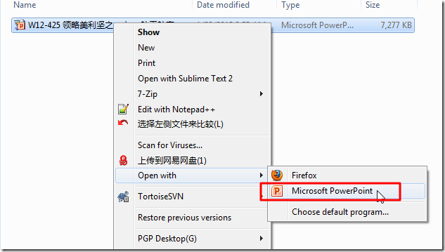 open with microsoft powerPoint