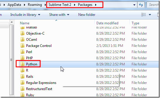 Sublime Text 2 Packages Python