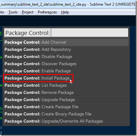 choose install package