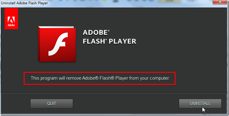 remove abode flash player