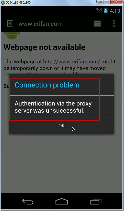 connection problem authentication via the proxy server was unsuccessful_thumb