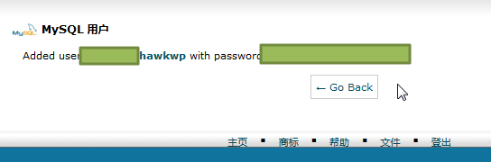 added user with password