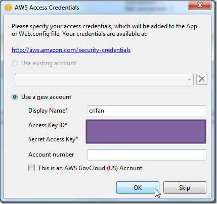 aws access credentials key id