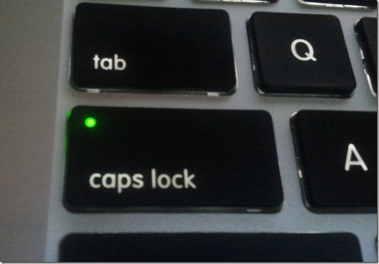 caps lock led on while enable