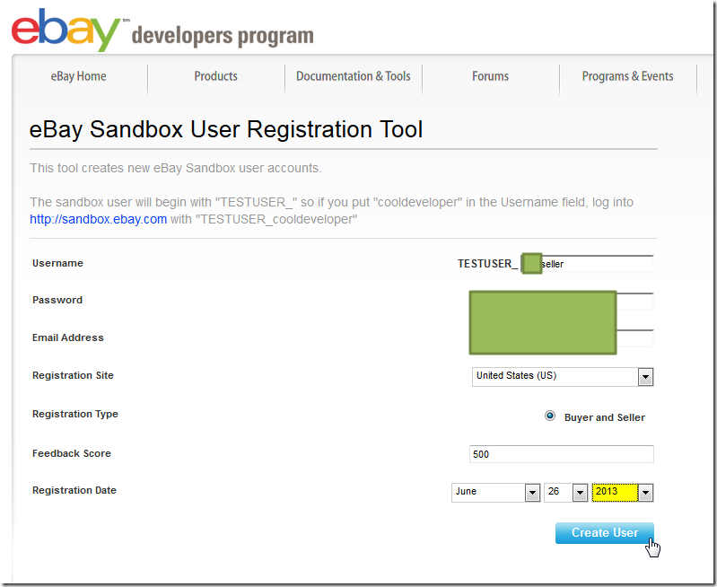 create second user for sandbox