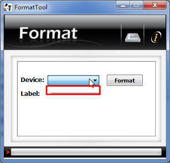 format tool can not found device