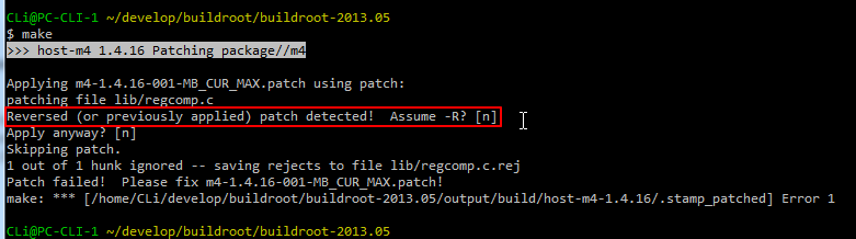 Reversed or previously applied patch detected Assume -R n