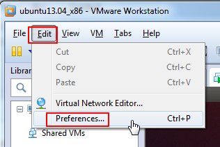 edit preferences for vmware