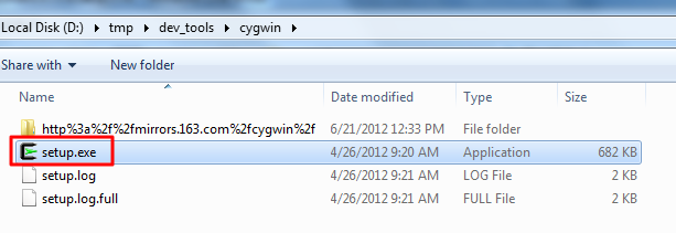 find previous setupt exe for cygwin