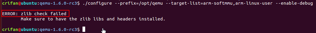 【已解决】Ubuntu下安装QEMU在配置时出错：ERROR: zlib check failed