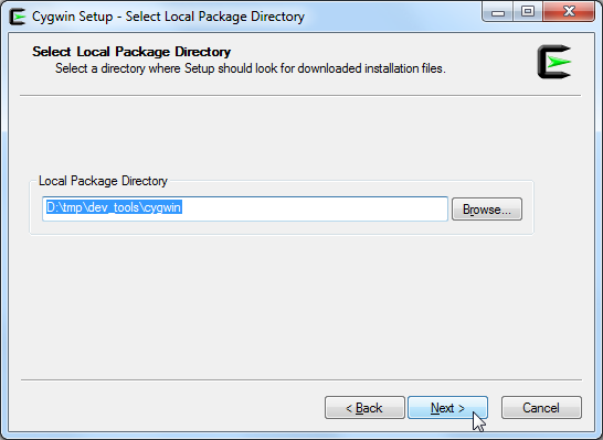 local package directory for cygwin