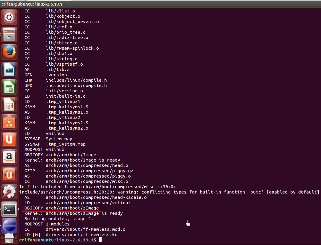 【记录】Ubuntu下交叉编译已经配置好的linux-2.6.19.1内核