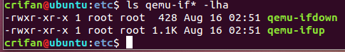 【记录】Ubuntu下为QEMU准备qemu-ifup和qemu-ifdown