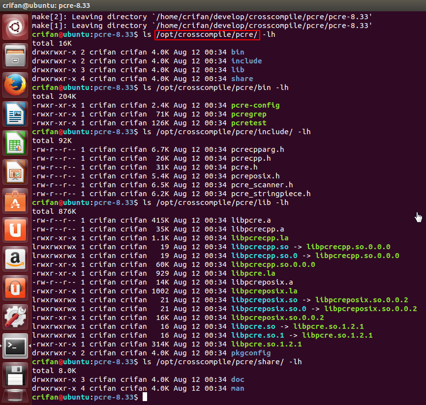 【记录】Ubuntu下用arm-xscale-linux-gnueabi交叉编译pcre