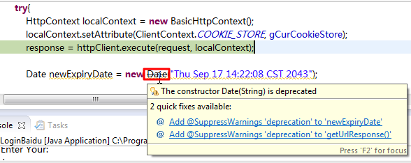 【已解决】Eclipse中用java代码去new Date结果出错：The constructor Date(String) is deprecated