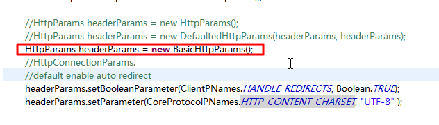 use BasicHttpParams can compile