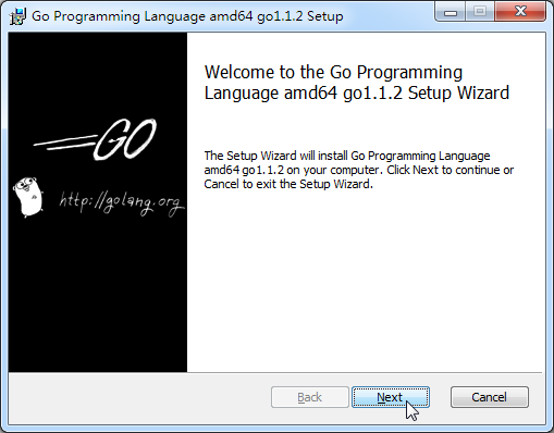 welcome to the go programming language amd64 go1.1.2 setup wizard