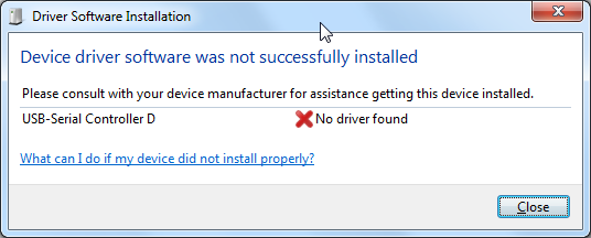 device driver software was not successfully installed for dt-5002a