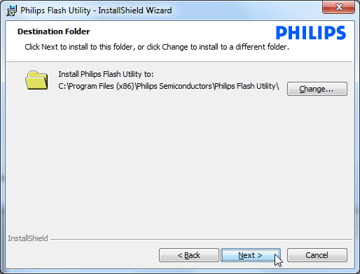 philips flash utility destination folder