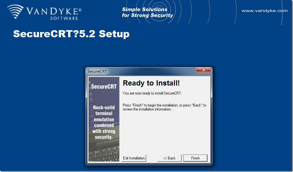 securecrt setup ready to install