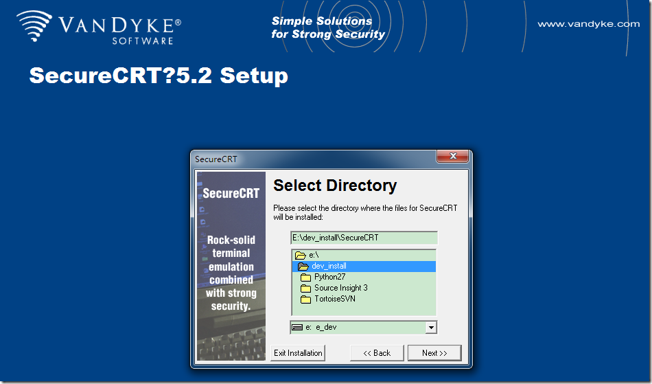 securecrt setup select directory
