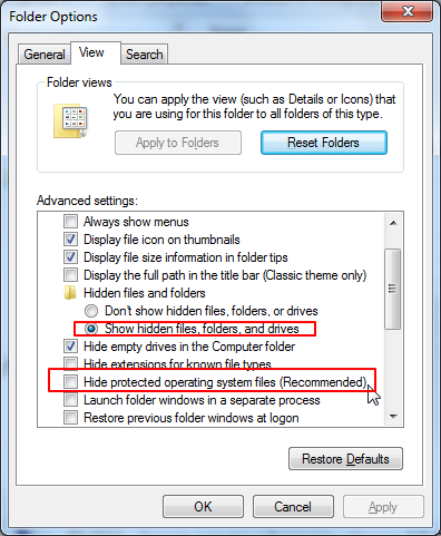 show hidden files folders and drivers not hide os files
