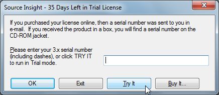 source insight 35 days left in trial license