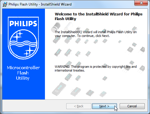 welcome to the installshield wizard for philips flash utility