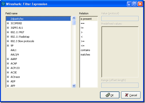 The Filter Expression dialog box