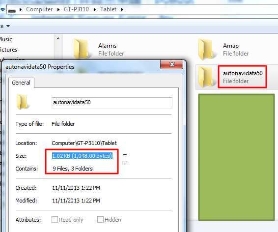after delete autonavidata50 become to 9 files 3 folders 1.02KB size