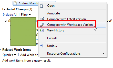 continue try compare with workspace version