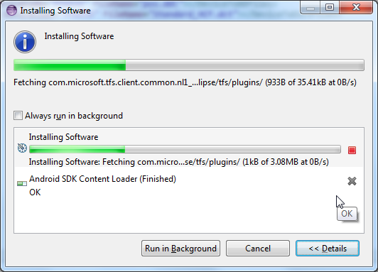 downloading tfs plugin of eclipse