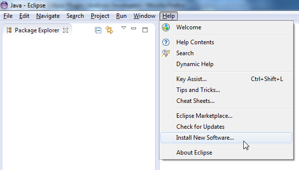 eclipse kepler help install new software