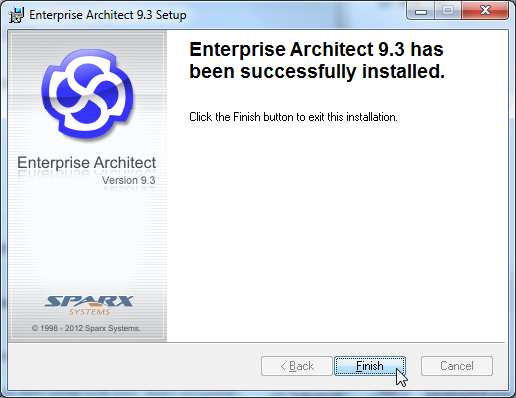 enterprise architect 9.3 has been successfully installed