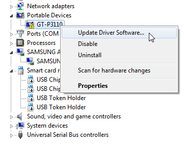 try gt-p3110 update driver software