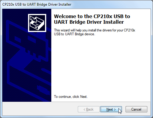 welcome to the cp210x usb to uart bridge driver installer