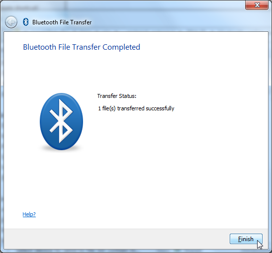 bluetooth file transfer completed
