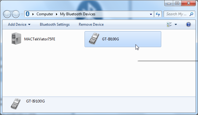 pc bluetooth devices show gt-i9100g