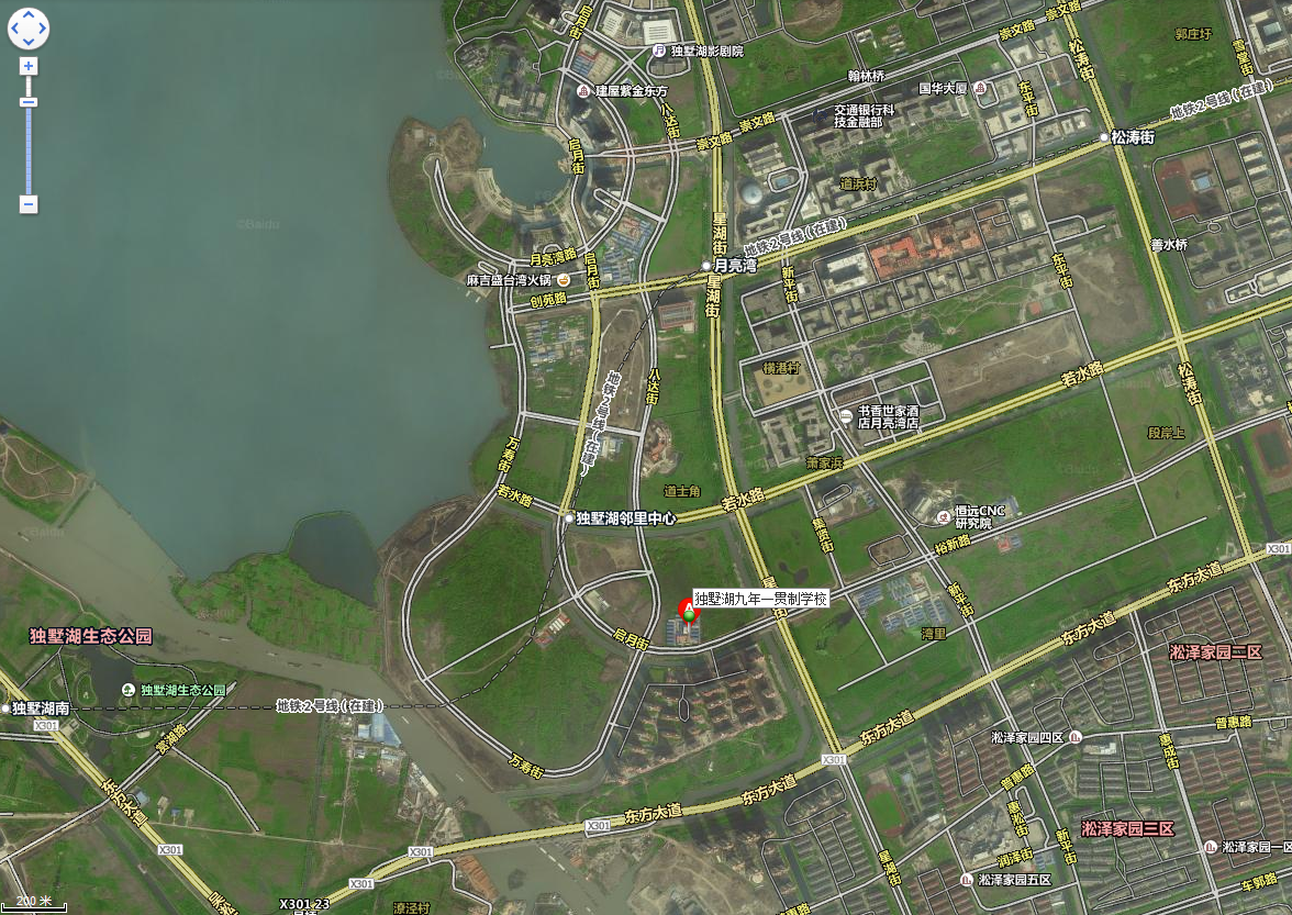 dushuhu lake school location satellite view