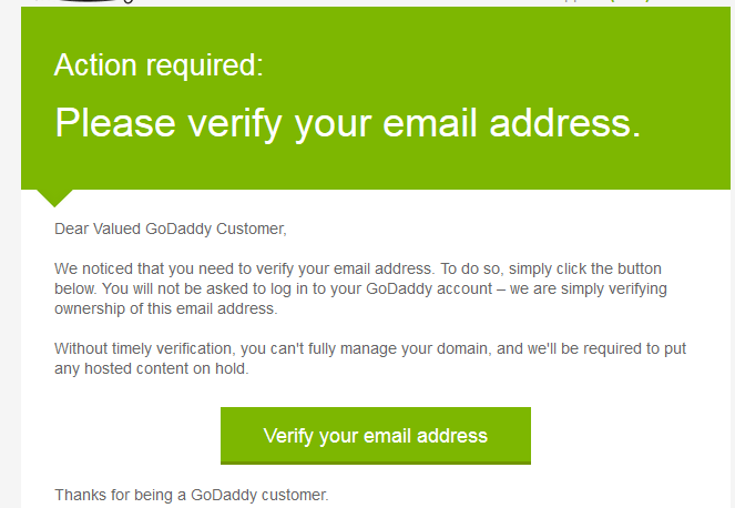 action required please verify your email address