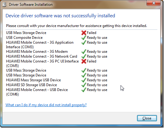 after enable usb but still driver not ok