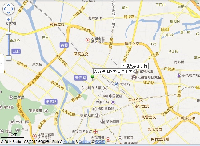 hanting hotel chunshen road and railway station in map location