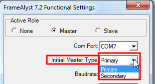 framealyst 7.2 when set master choose primary or secondary