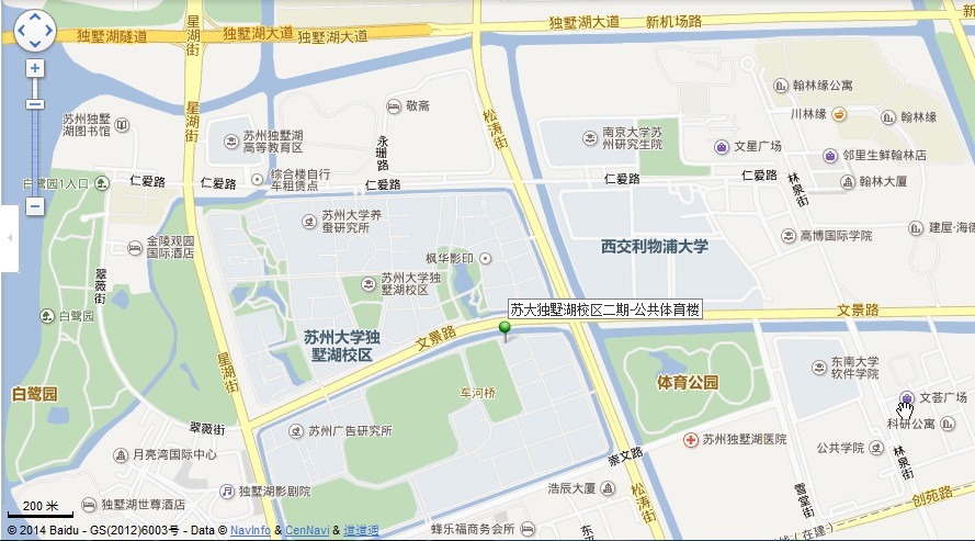 suzou university dushu lake district sencond phase common gym location map view middle